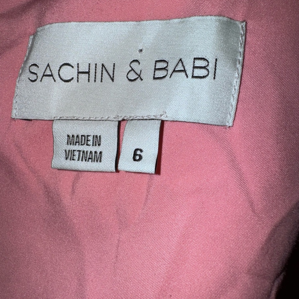 Sachin + Babi Chelsea pink Floral One Shoulder Gown 6 - Picture 3 of 3